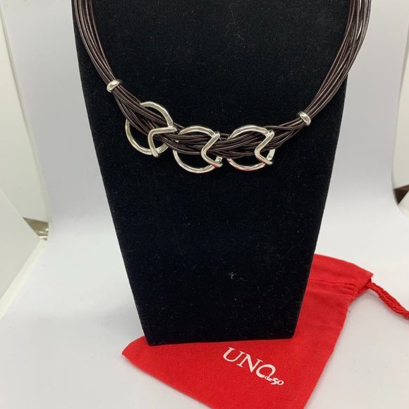 UNO de 50 STEPBYSTEP BRACELET + STEPS Necklace  Brown Leather Strips - Picture 17 of 17